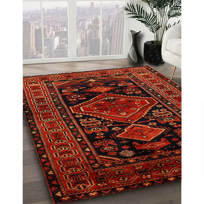 Traditional Red Persian Rug in Family Room, tr220