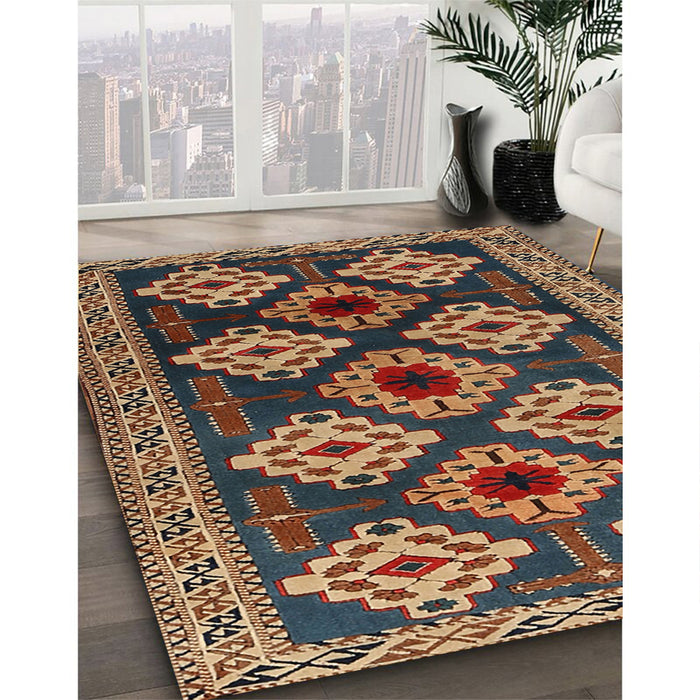 Traditional Orange Brown Persian Rug in Family Room, tr2211