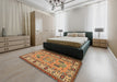 Machine Washable Traditional Gold Rug in a Bedroom, wshtr2214