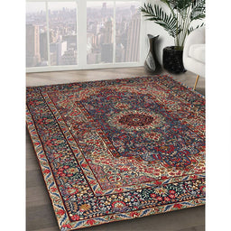 Machine Washable Traditional Dark Almond Brown Rug in a Family Room, wshtr2215