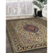 Traditional Bakers Brown Medallion Rug in Family Room, tr2216