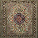 Round Machine Washable Traditional Bakers Brown Rug, wshtr2216