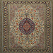 Square Traditional Bakers Brown Medallion Rug, tr2216