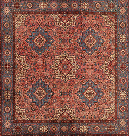 Machine Washable Traditional Rust Pink Rug, wshtr2217