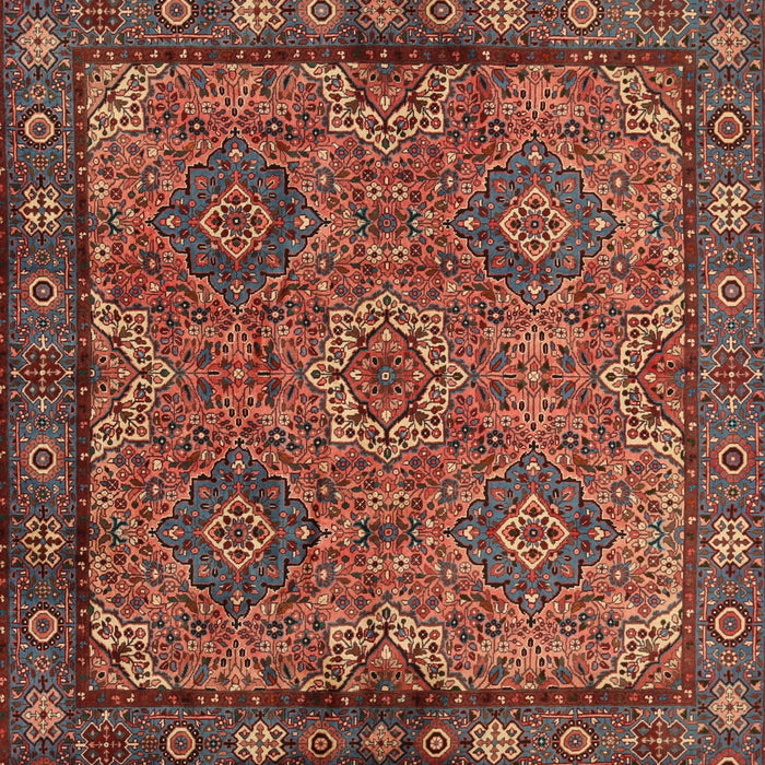 Machine Washable Traditional Rust Pink Rug, wshtr2217