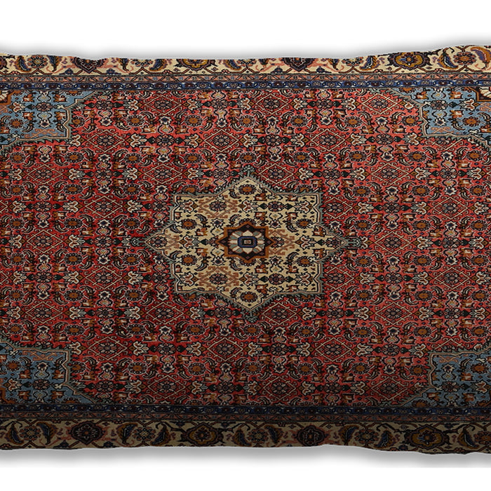 Traditional Classic Rectangular Orange Salmon Pink Lumbar Throw Pillow, 13 inch by 19 inch, lbtr2218