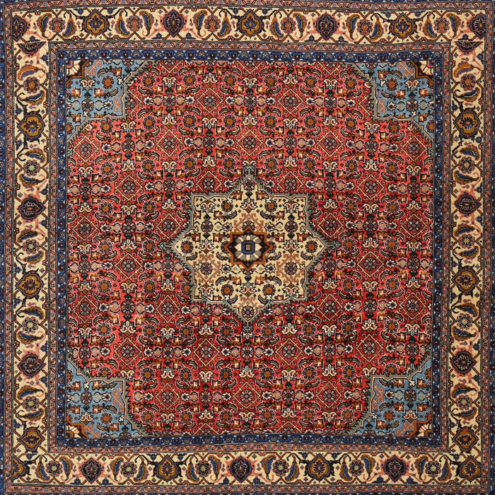 Square Traditional Orange Salmon Pink Persian Rug, tr2218