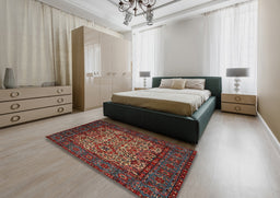 Traditional Brown Persian Rug in a Bedroom, tr2219