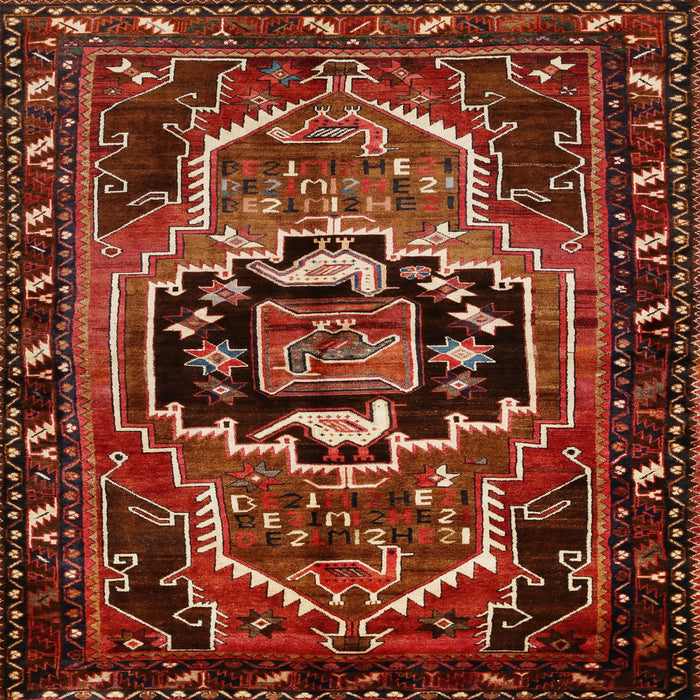 Square Traditional Crimson Red Persian Rug, tr221