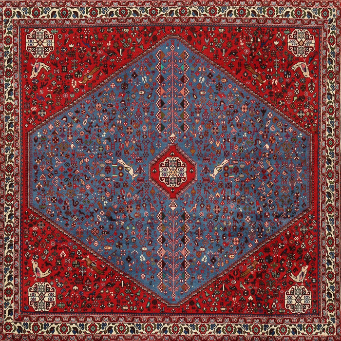 Round Machine Washable Traditional Tomato Red Rug, wshtr2220