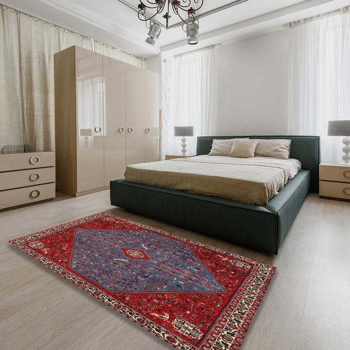 Traditional Red Persian Rug in a Bedroom, tr2220