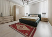 Traditional Crimson Red Persian Rug in a Bedroom, tr2221