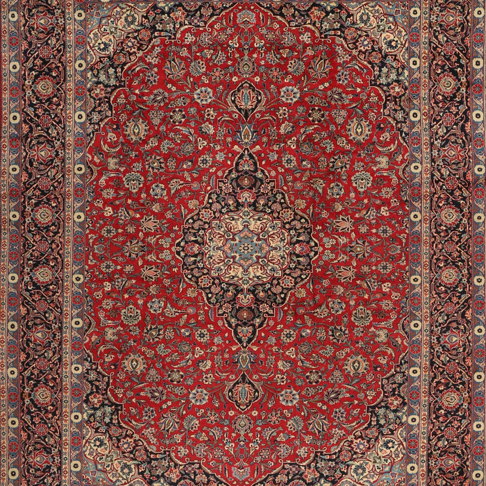 Traditional Saffron Red Medallion Rug, tr2223