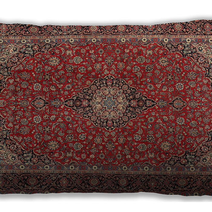 Traditional Classic Rectangular Saffron Red Lumbar Throw Pillow, 13 inch by 19 inch, lbtr2223
