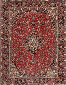 Machine Washable Traditional Saffron Red Rug, wshtr2223