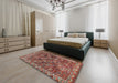 Machine Washable Traditional Tomato Red Rug in a Bedroom, wshtr2224