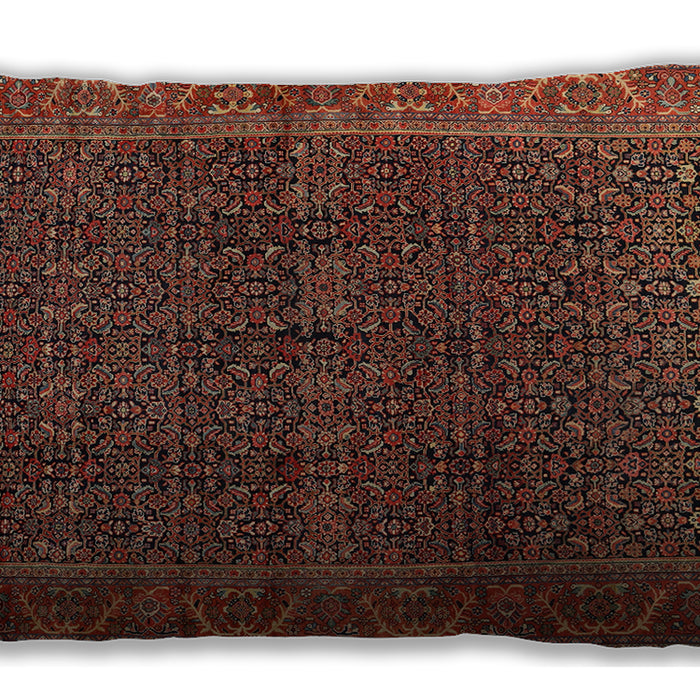 Traditional Classic Rectangular Saffron Red Lumbar Throw Pillow, 13 inch by 19 inch, lbtr2225