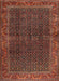 Machine Washable Traditional Saffron Red Rug, wshtr2225