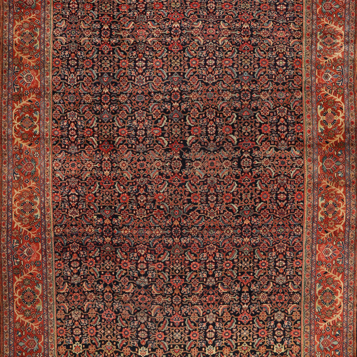 Machine Washable Traditional Saffron Red Rug, wshtr2225