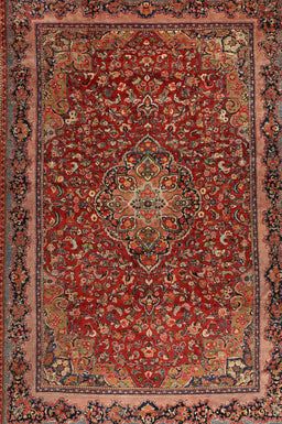 Machine Washable Traditional Rust Pink Rug, wshtr2226