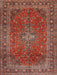 Machine Washable Traditional Orange Salmon Pink Rug, wshtr2228