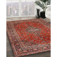 Traditional Orange Salmon Pink Medallion Rug, tr2228