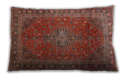 Traditional Classic Rectangular Orange Salmon Pink Lumbar Throw Pillow, 13 inch by 19 inch, lbtr2228