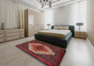 Traditional Brown Persian Rug in a Bedroom, tr2229