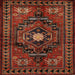 Square Traditional Sienna Brown Persian Rug, tr222