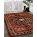 Traditional Sienna Brown Persian Rug in Family Room, tr222