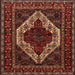 Round Machine Washable Traditional Sienna Brown Rug, wshtr2230