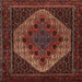 Round Machine Washable Traditional Sienna Brown Rug, wshtr2231