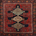 Round Machine Washable Traditional Chestnut Brown Rug, wshtr2232