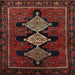 Square Traditional Chestnut Brown Persian Rug, tr2232