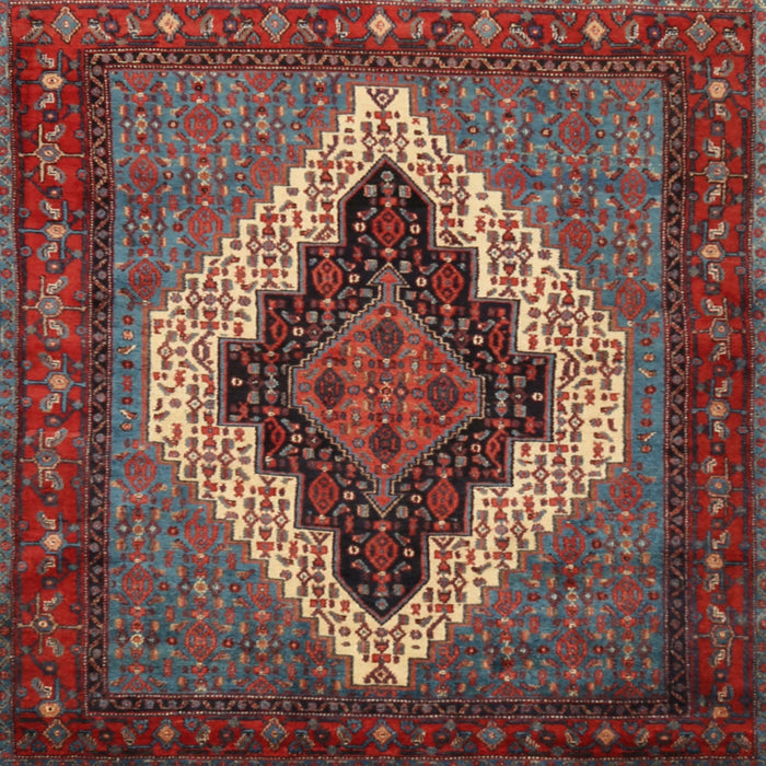 Square Traditional Dark Almond Brown Persian Rug, tr2233