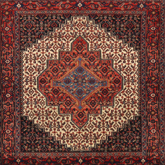 Square Traditional Saffron Red Persian Rug, tr2234