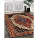 Traditional Gold Brown Persian Rug in Family Room, tr2235