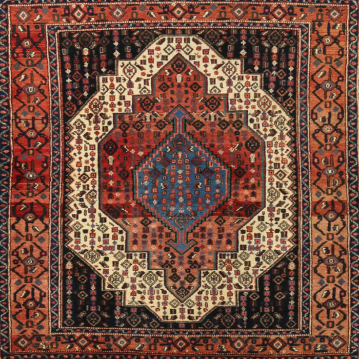Square Traditional Gold Brown Persian Rug, tr2235