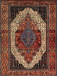 Machine Washable Traditional Gold Brown Rug, wshtr2235