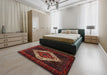Traditional Reddish Brown Persian Rug in a Bedroom, tr2236