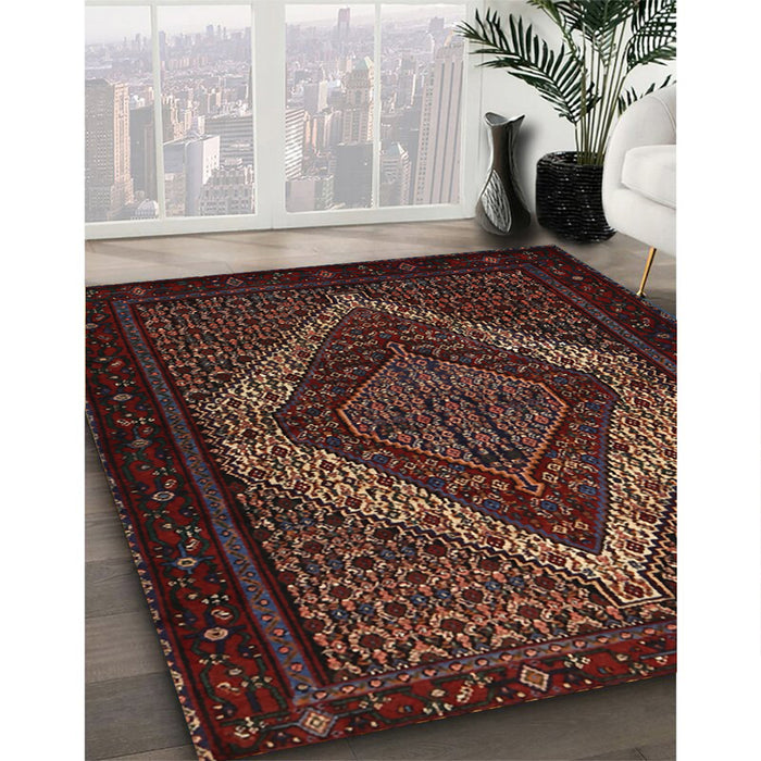 Traditional Reddish Brown Persian Rug in Family Room, tr2237