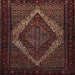 Square Traditional Reddish Brown Persian Rug, tr2237