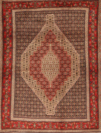 Machine Washable Traditional Tomato Red Rug, wshtr2238