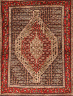 Machine Washable Traditional Tomato Red Rug, wshtr2238