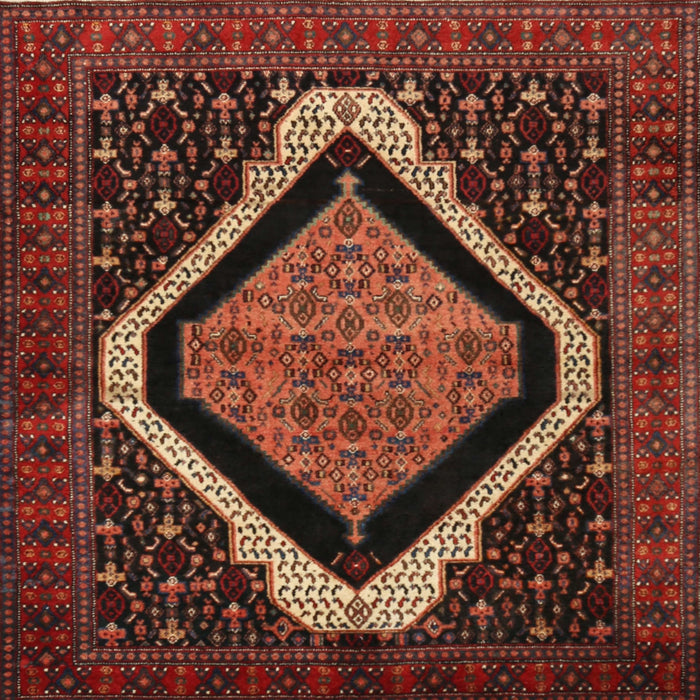 Round Machine Washable Traditional Deep Red Rug, wshtr2239