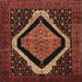 Round Machine Washable Traditional Deep Red Rug, wshtr2239