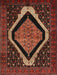 Machine Washable Traditional Deep Red Rug, wshtr2239