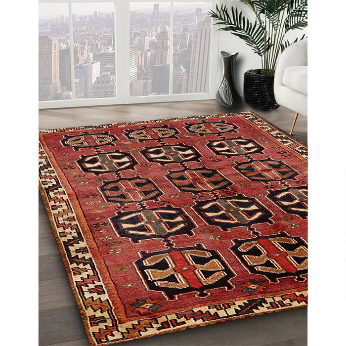 Traditional Crimson Red Persian Rug in Family Room, tr223