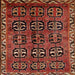 Square Traditional Crimson Red Persian Rug, tr223