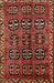 Machine Washable Traditional Crimson Red Rug, wshtr223